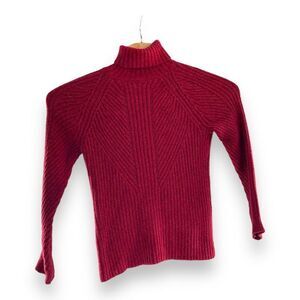 Sundance Women's Silk Blend Ribbed Knit Pullover Sweater Red Size Medium